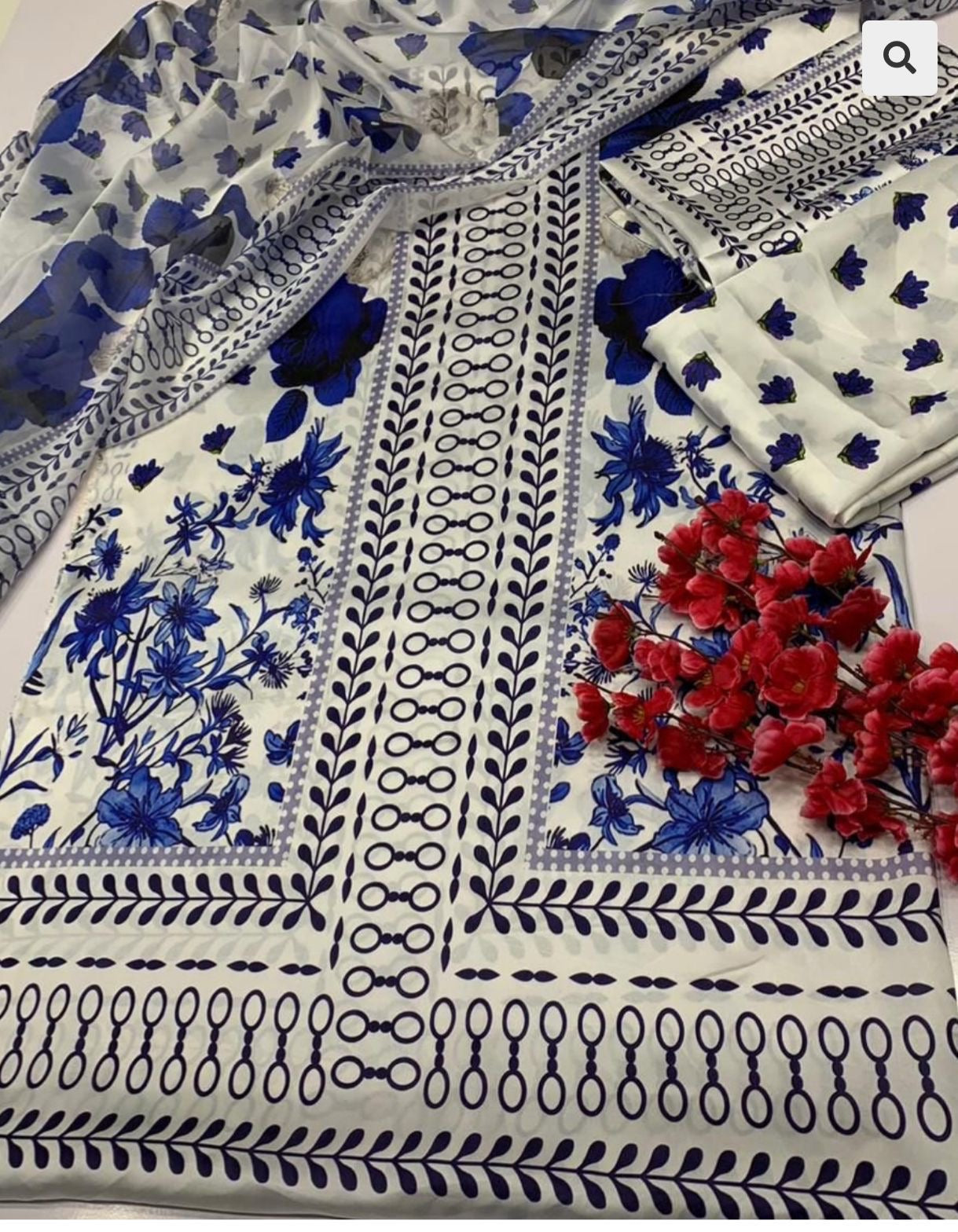 DIGITAL PRINT 3PC SILK UNSTITCHED SUIT 13