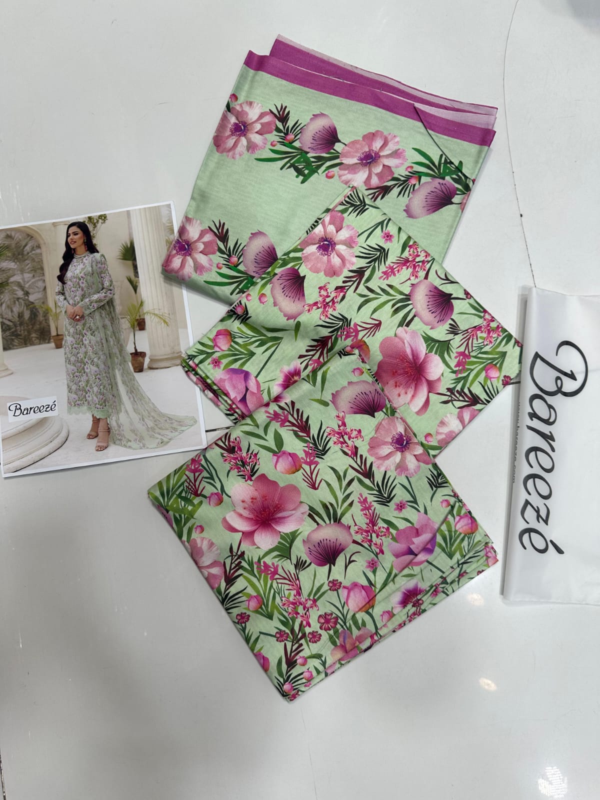 Bareeze Linen Allover 3 Piece