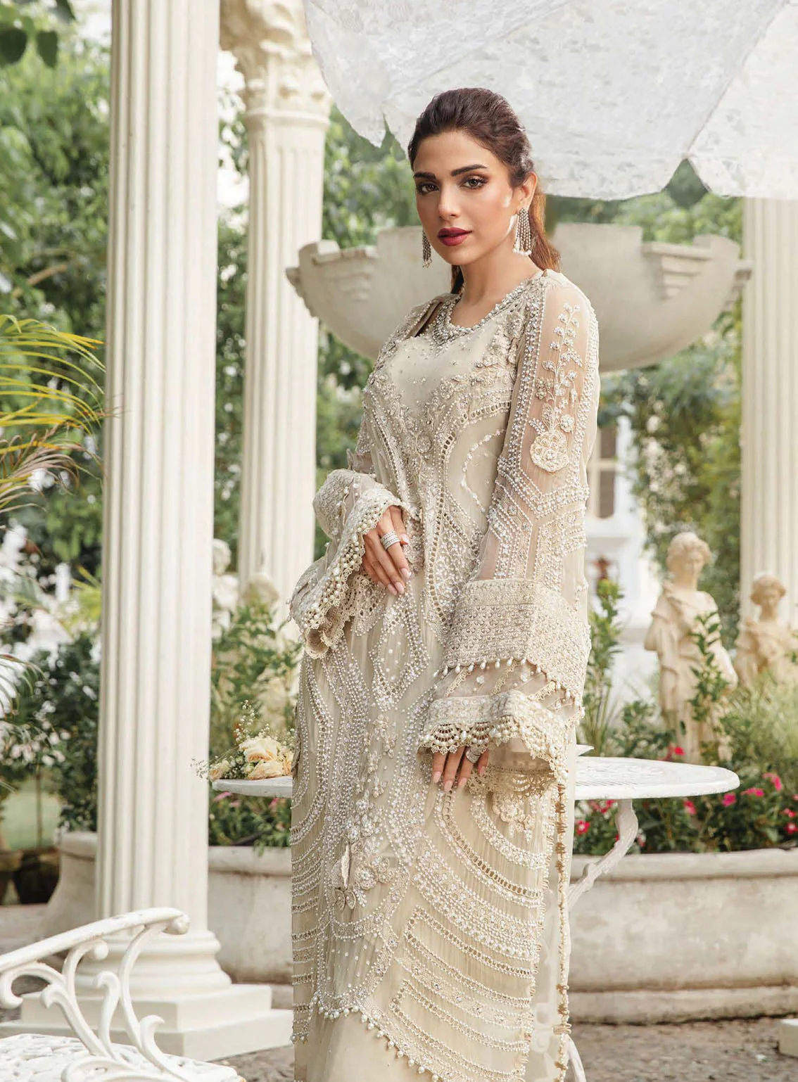 Maria B Luxury Formal Embroidered Chiffon 3 Piece Unstitched Suit MB24C D-04