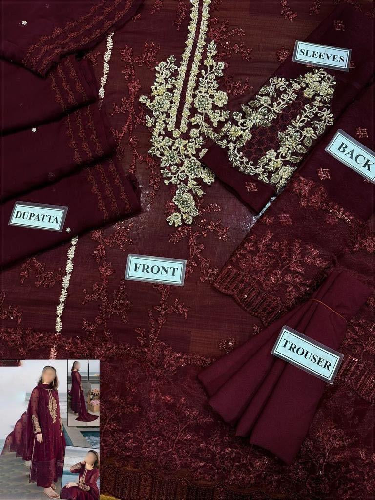 Azure Embroidered Suits Unstitched 3 Piece AS-106 Carnelian - Luxury Collection
