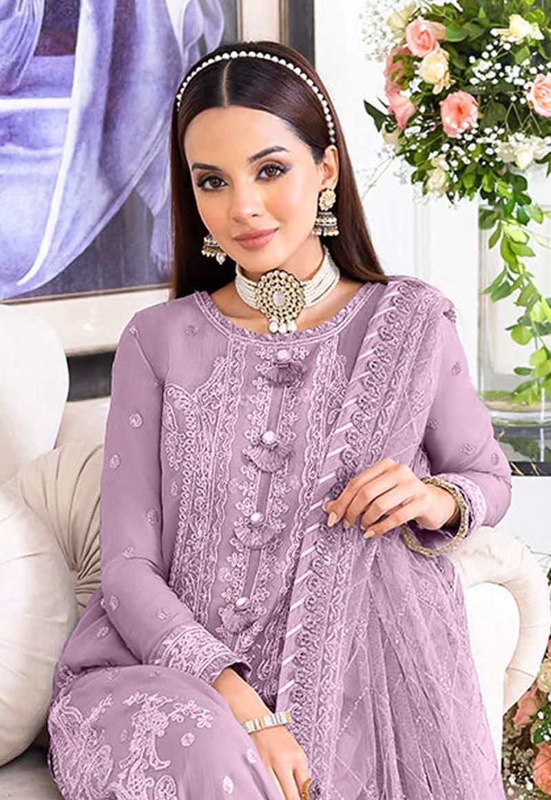 Chiffon Embroidered 3 Piece Unstitched Suit AJJMC-D20-23 -Party Wear
