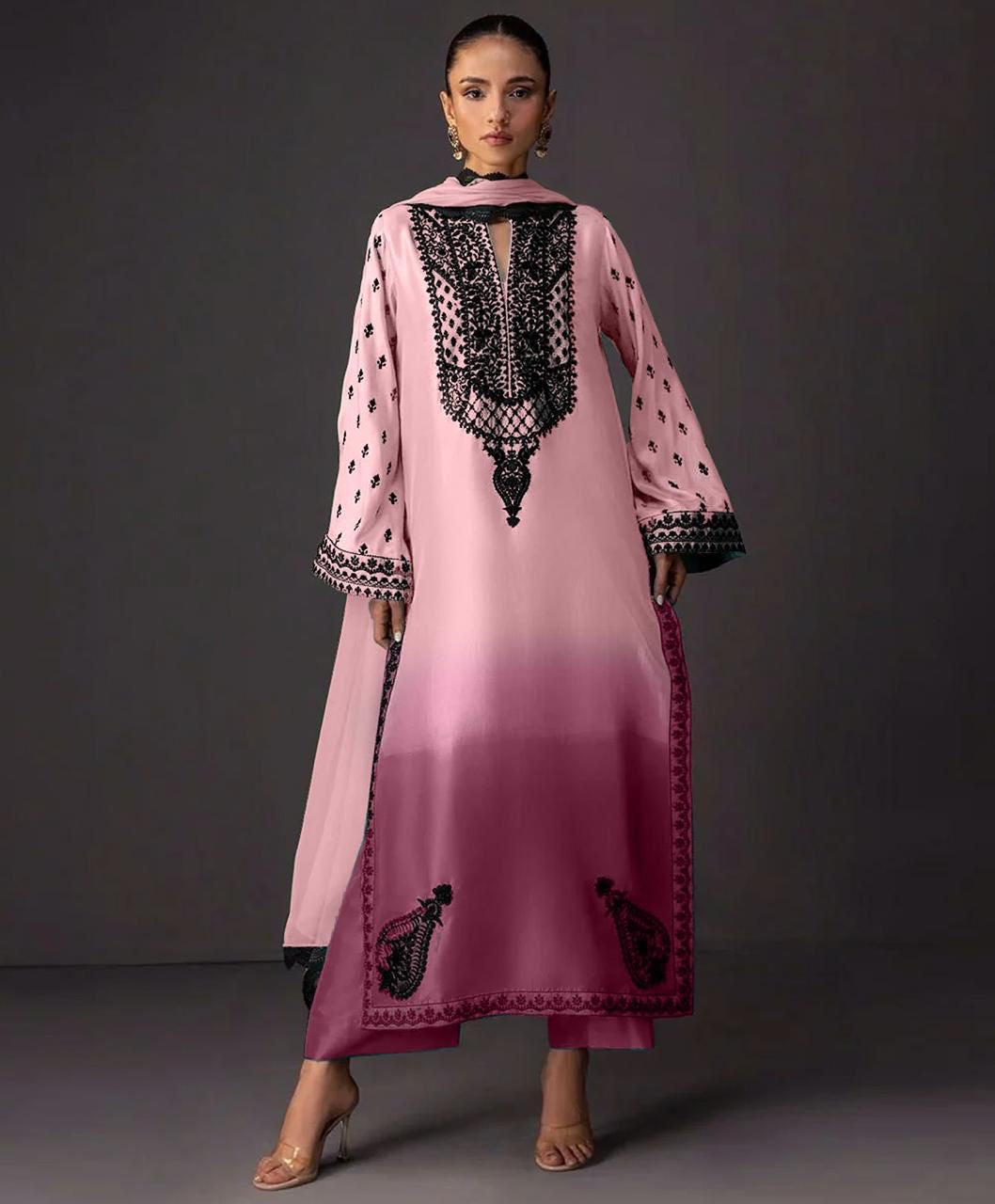 DIGITAL PRINT 3PC SILK UNSTITCHED SUIT 03