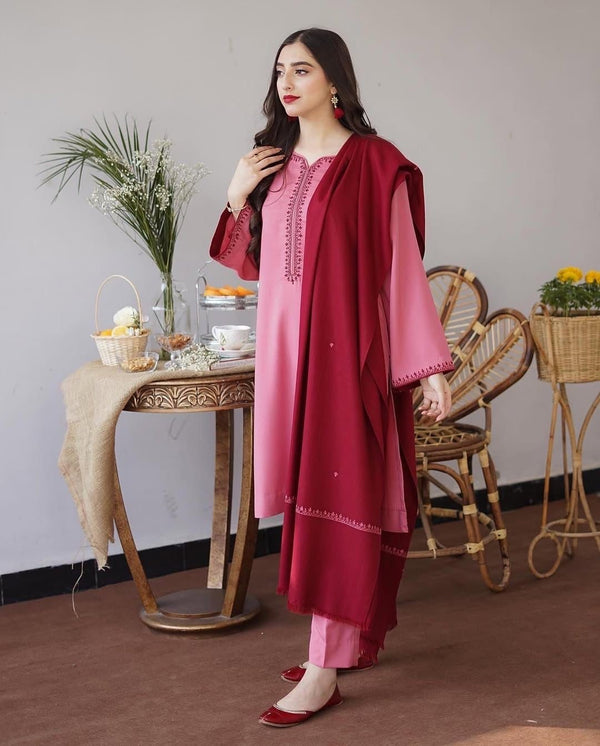 AISLING - Winter 3PC Premium Air-Jet Dhanak Embroidered Suit
