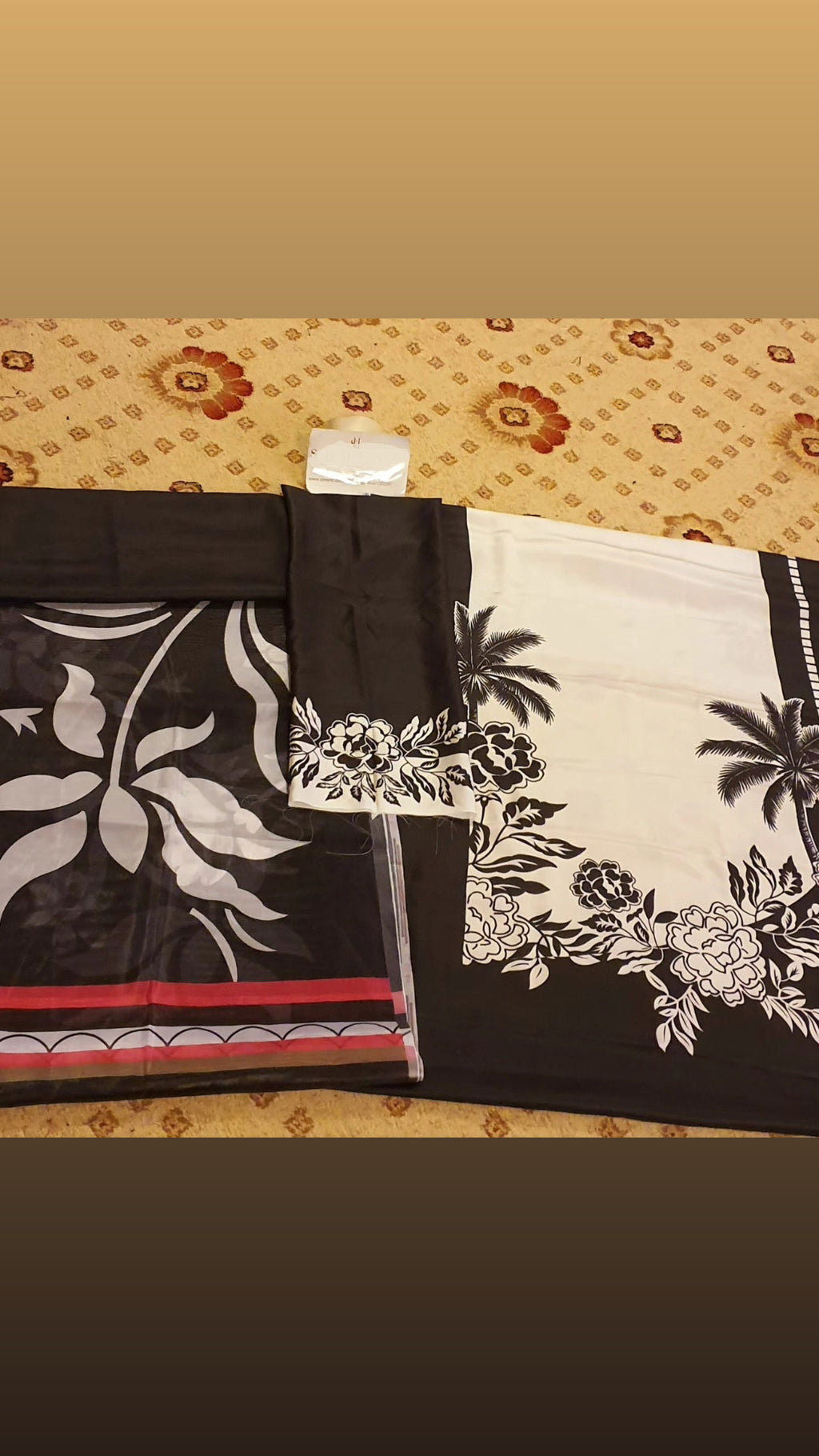 DIGITAL PRINT 3PC SILK UNSTITCHED SUIT 25