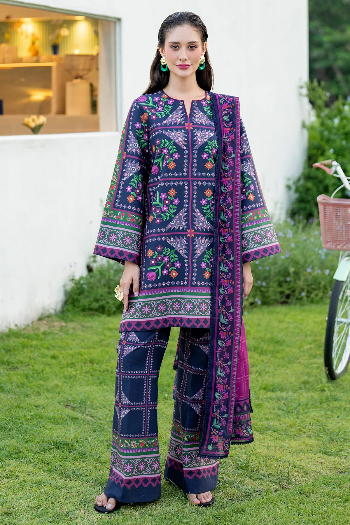 DIGITAL PRINT 3PC SILK UNSTITCHED SUIT 29