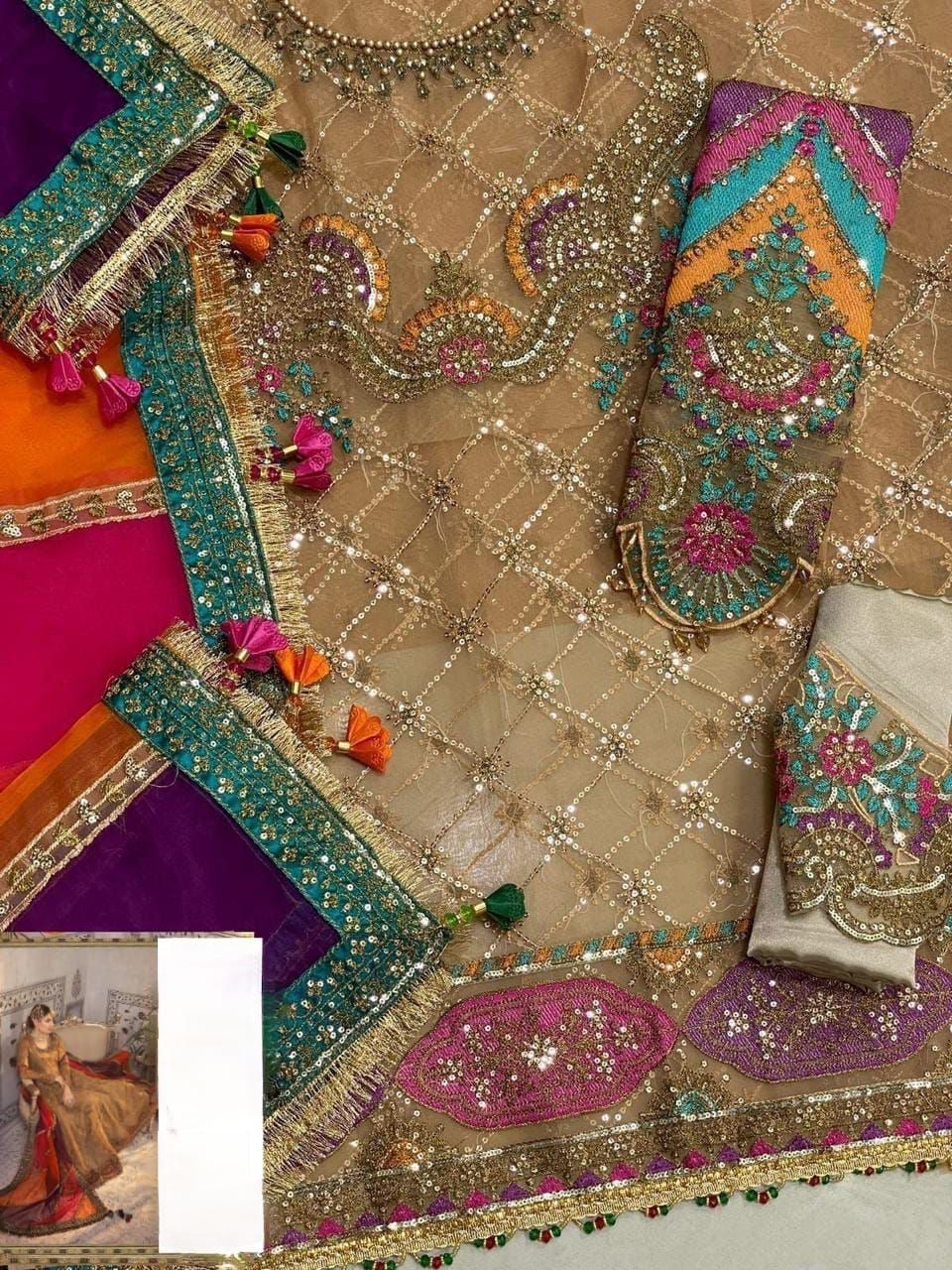 MARIA B WEDDING EDITION – LUXURY ORGANZA EMBROIDERED SUIT
