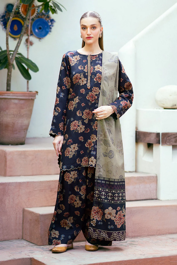 BAROQUE - 3PC ALLOVER PREMIUM SLUB KHADDAR COLLECTION