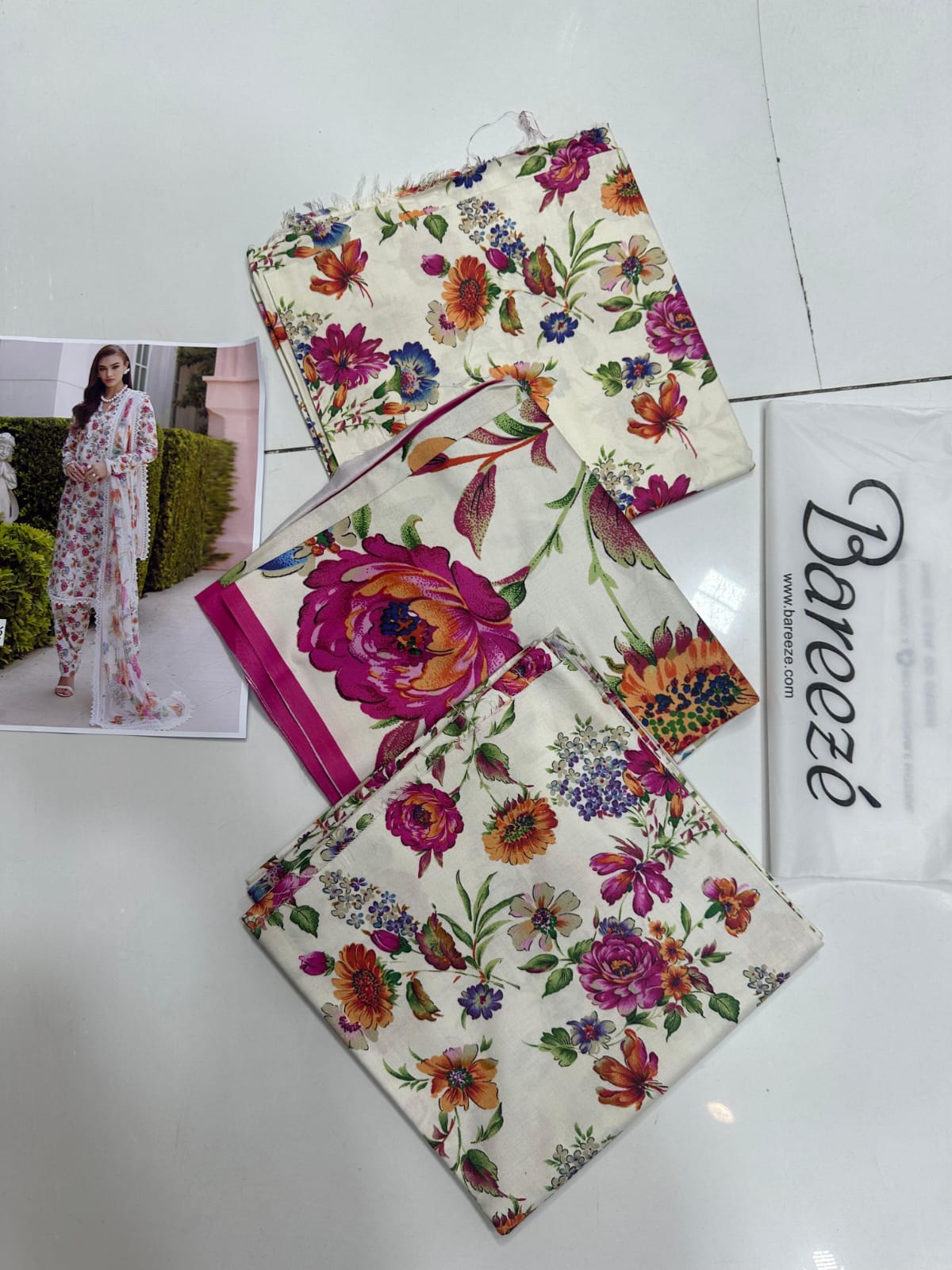 Bareeze Linen Allover 3 Piece