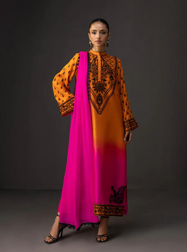 DIGITAL PRINT 3PC SILK UNSTITCHED SUIT 24