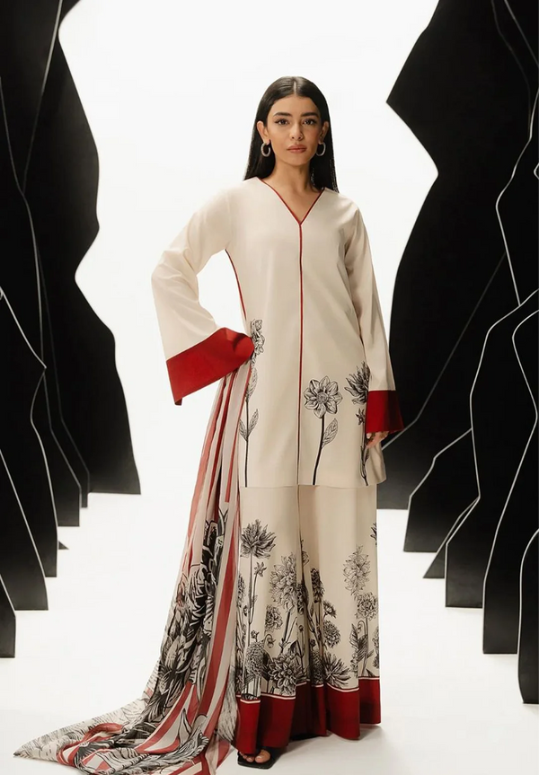 DIGITAL PRINT 3PC SILK UNSTITCHED SUIT 08