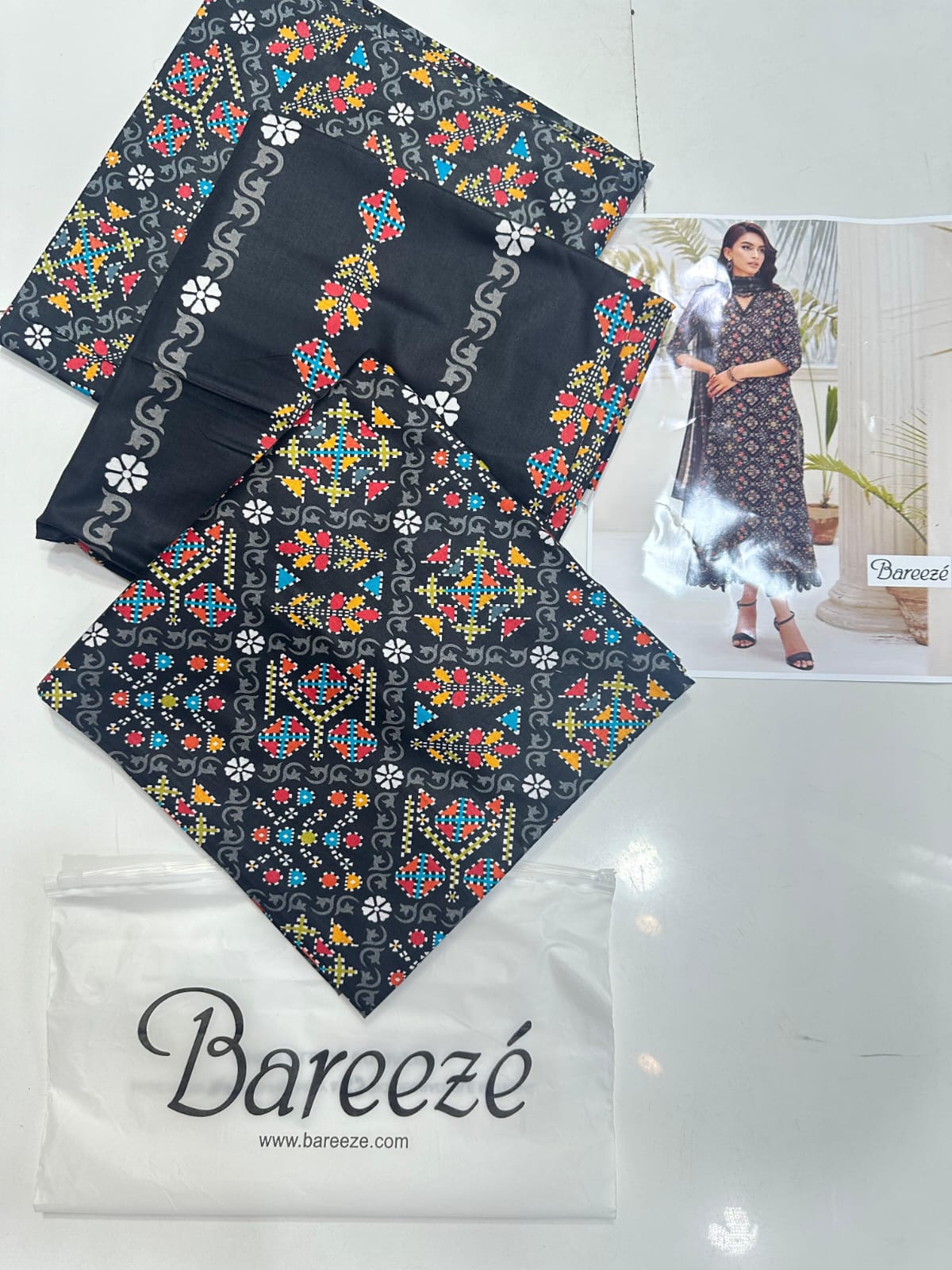 Bareeze Linen Allover 3 Piece