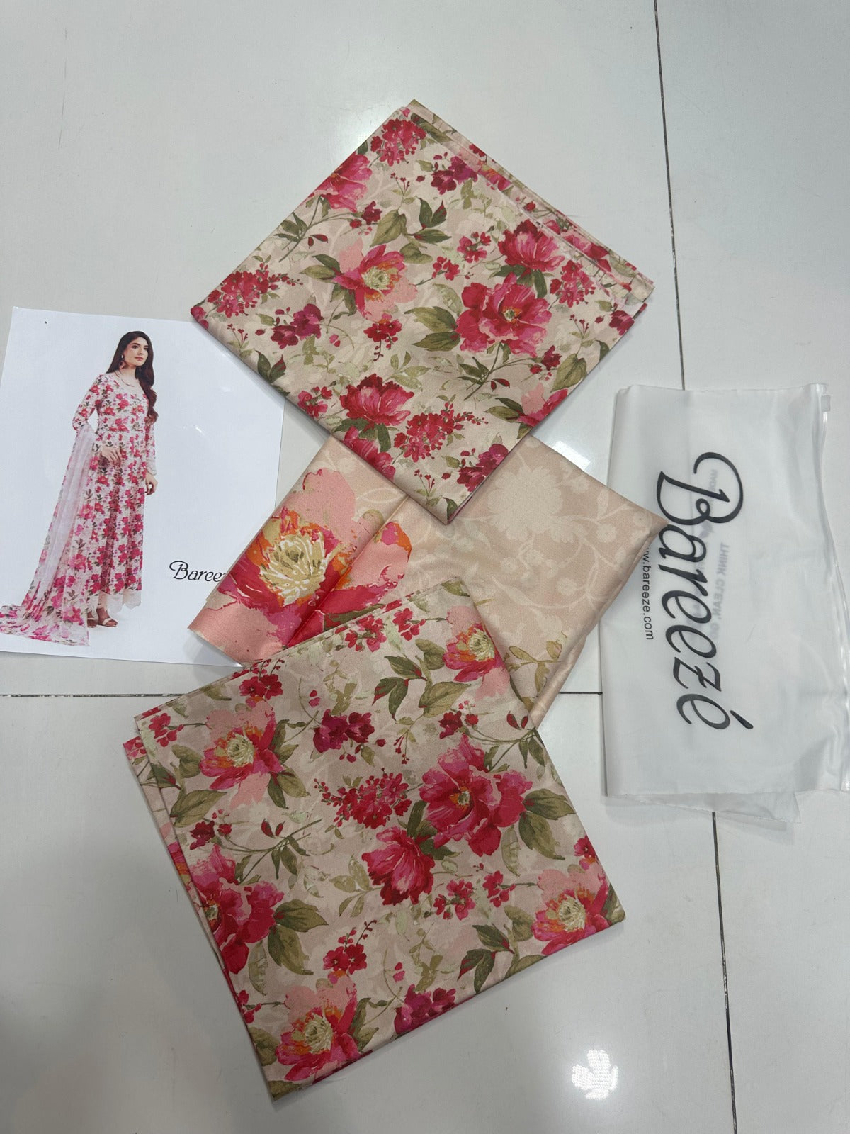 Bareeze Linen Allover 3 Piece