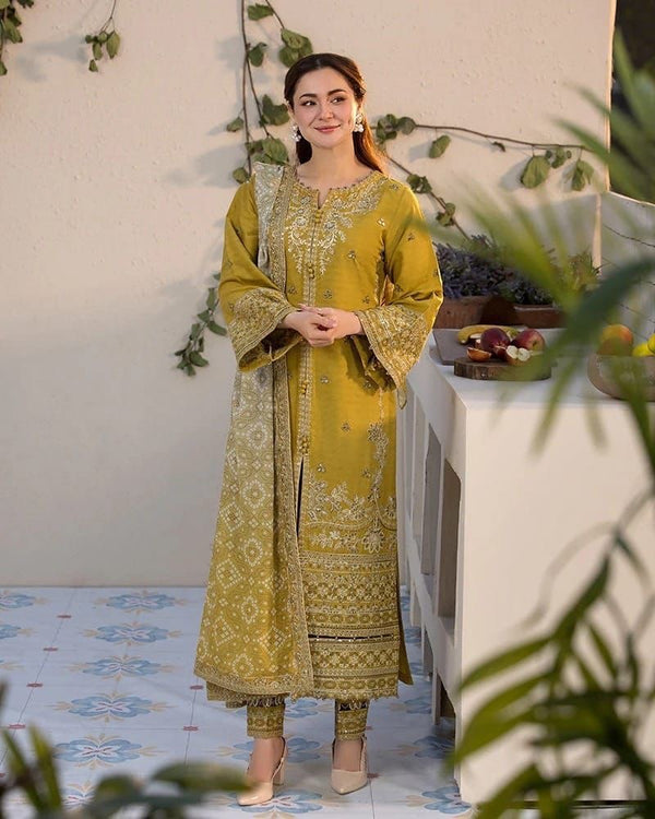 JADE - Winter 3PC Premium Air-Jet Dhanak Embroidered Suit