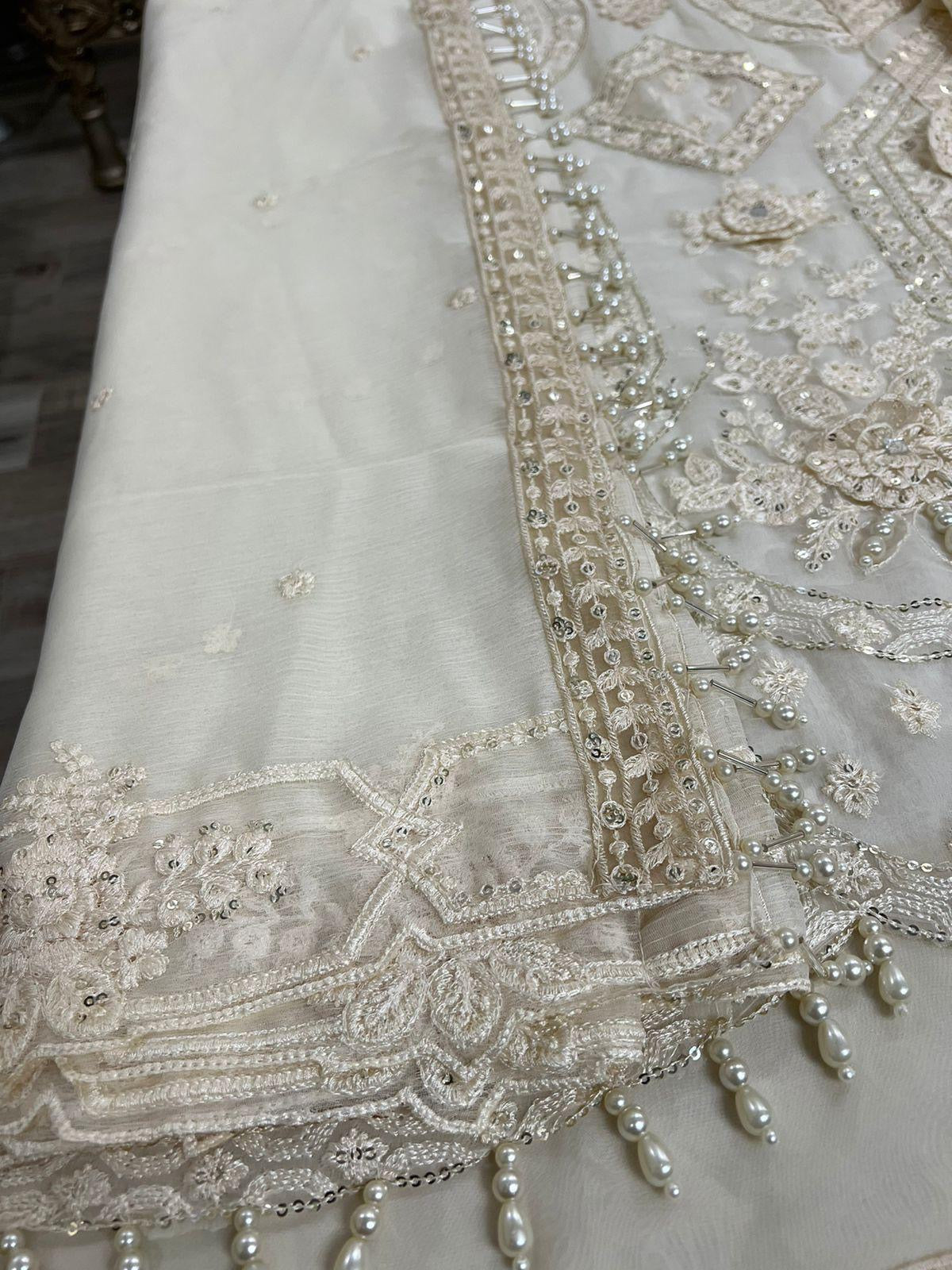 Maria B Luxury Formal Embroidered Chiffon 3 Piece Unstitched Suit MB24C D-04