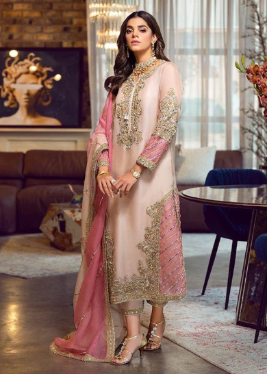 SARA ROHAIL PURE ORGANZA THREAD HANDWORK DRESS 2024