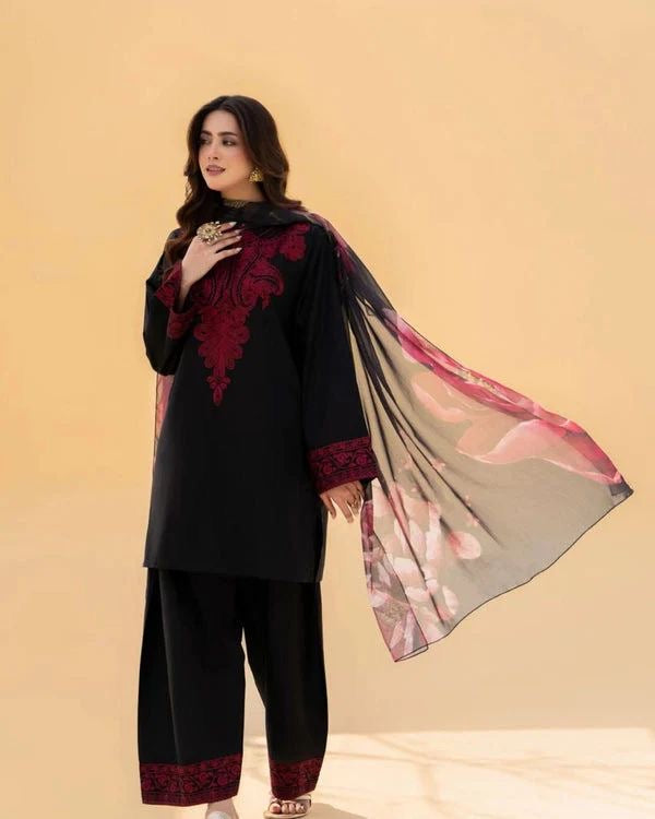 AISLING - Winter 3PC Premium Air-Jet Dhanak Embroidered Suit