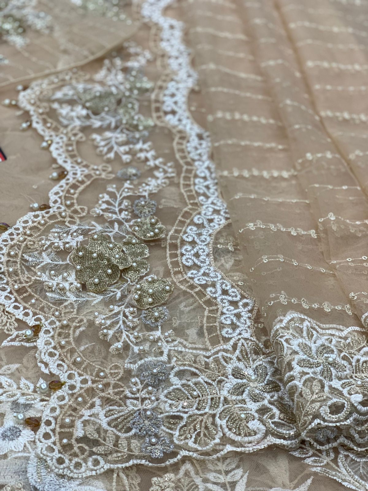 Maria B Skin Formal Saree Collection Net Replica