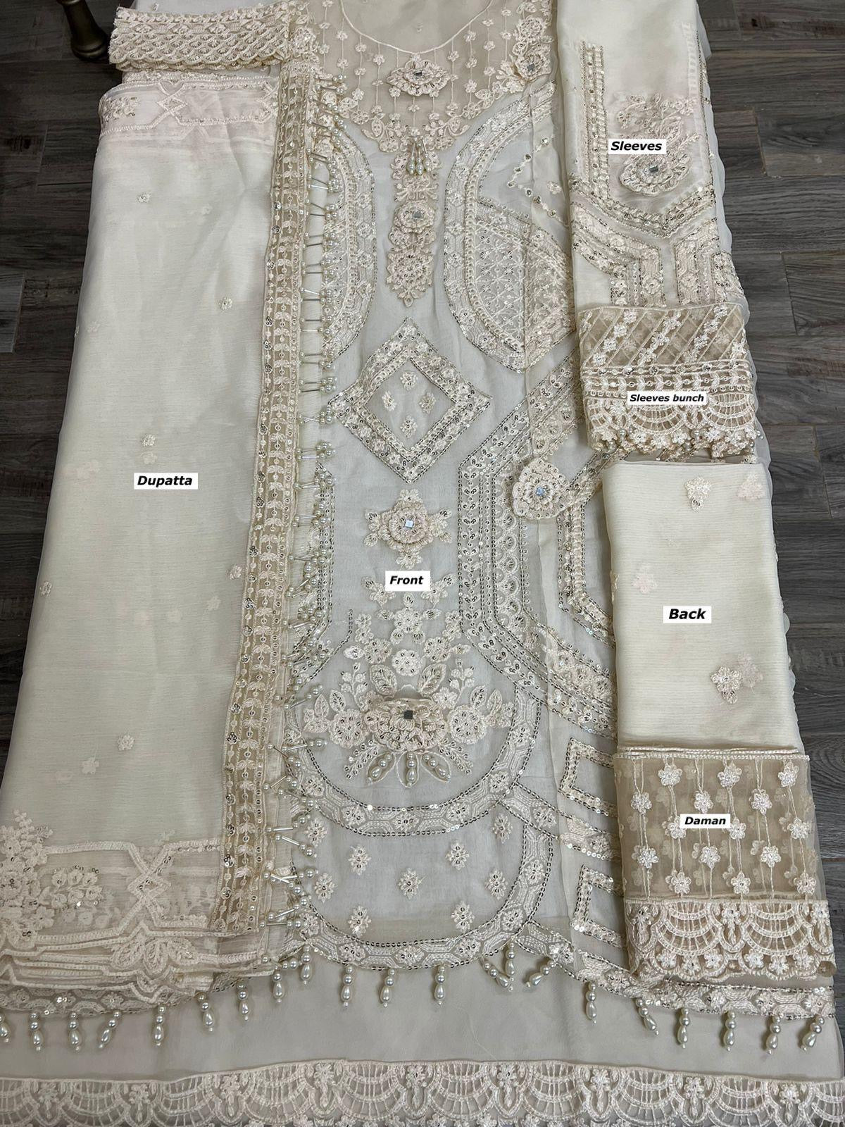Maria B Luxury Formal Embroidered Chiffon 3 Piece Unstitched Suit MB24C D-04