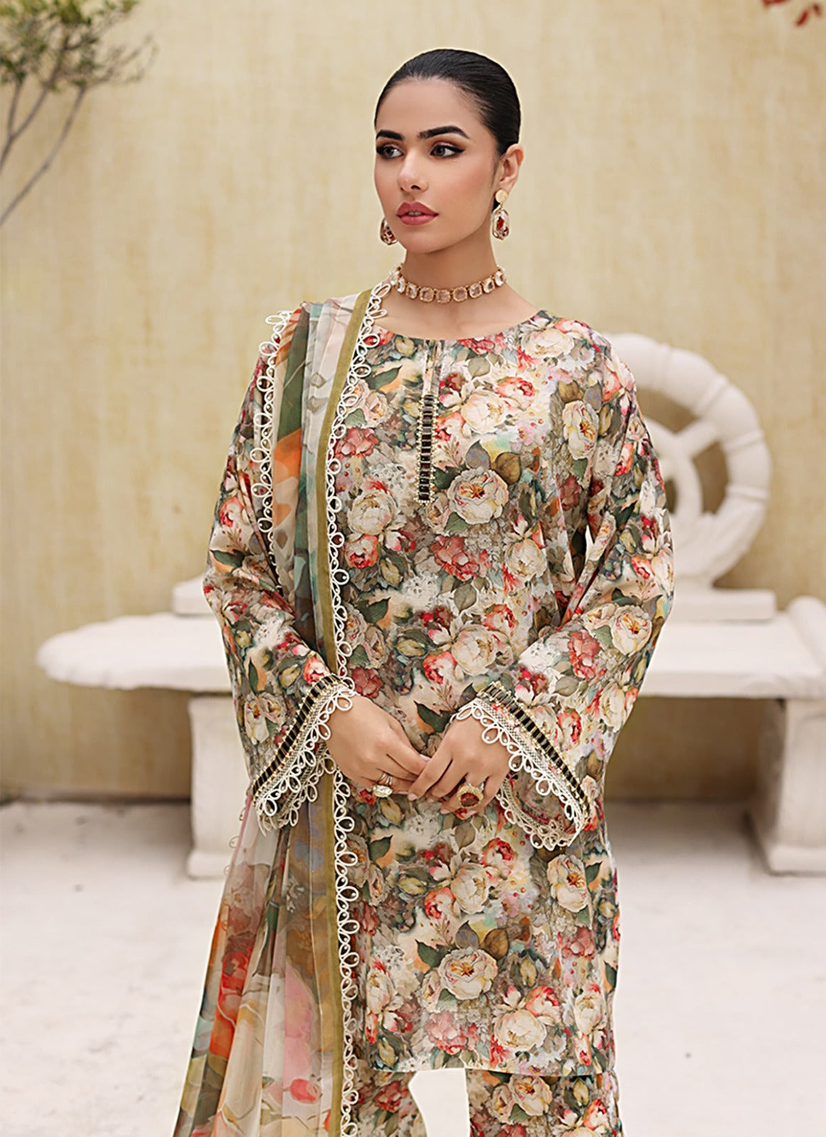 Bareeze Linen Allover 3 Piece