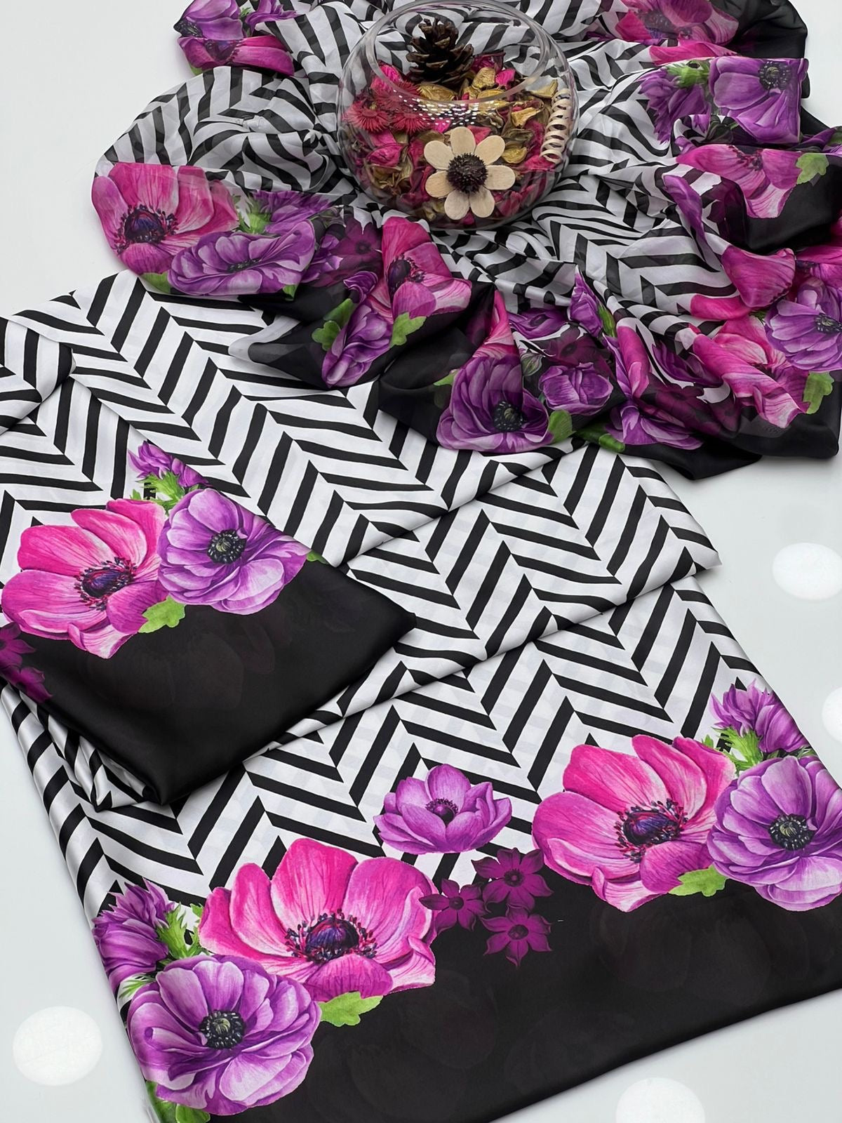 DIGITAL PRINT 3PC SILK UNSTITCHED SUIT 14