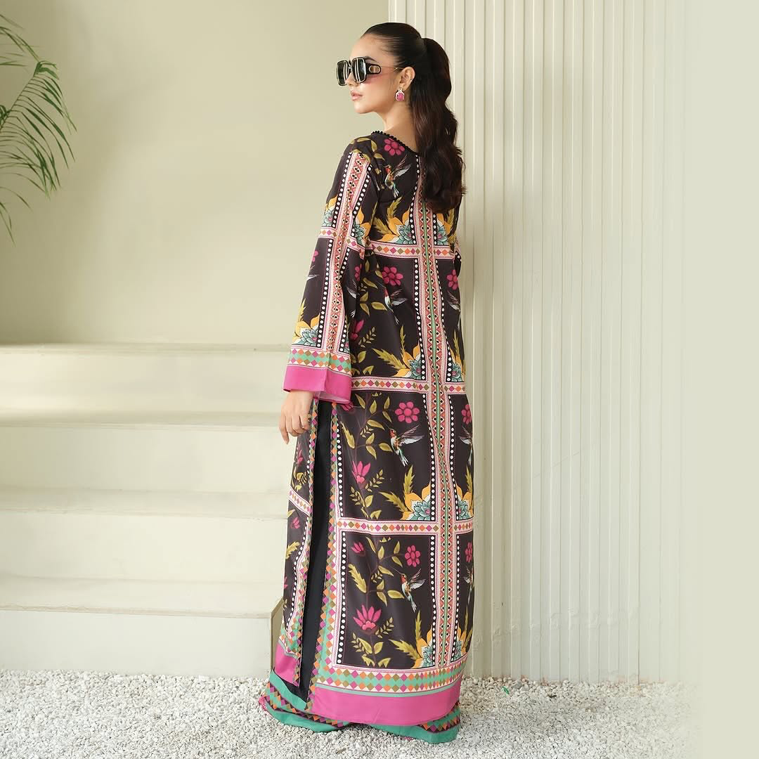 DIGITAL PRINT 3PC SILK UNSTITCHED SUIT 09