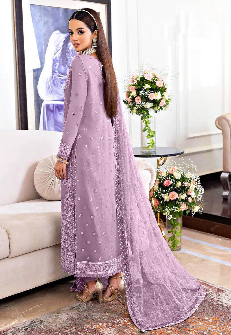 Chiffon Embroidered 3 Piece Unstitched Suit AJJMC-D20-23 -Party Wear