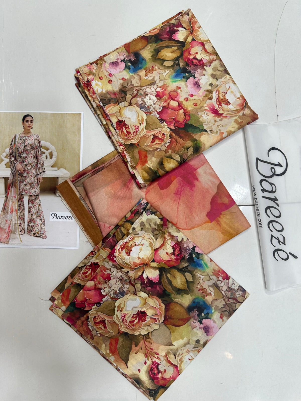 Bareeze Linen Allover 3 Piece