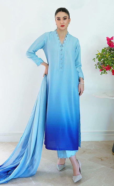 DIGITAL PRINT 3PC SILK UNSTITCHED SUIT 20