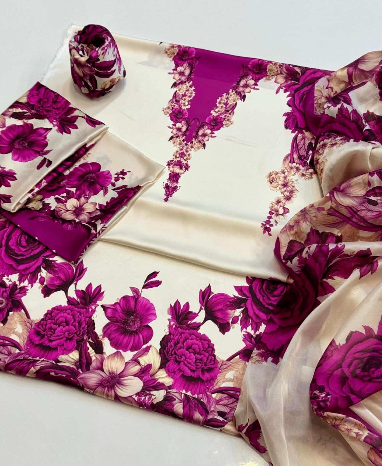 DIGITAL PRINT 3PC SILK UNSTITCHED SUIT 15