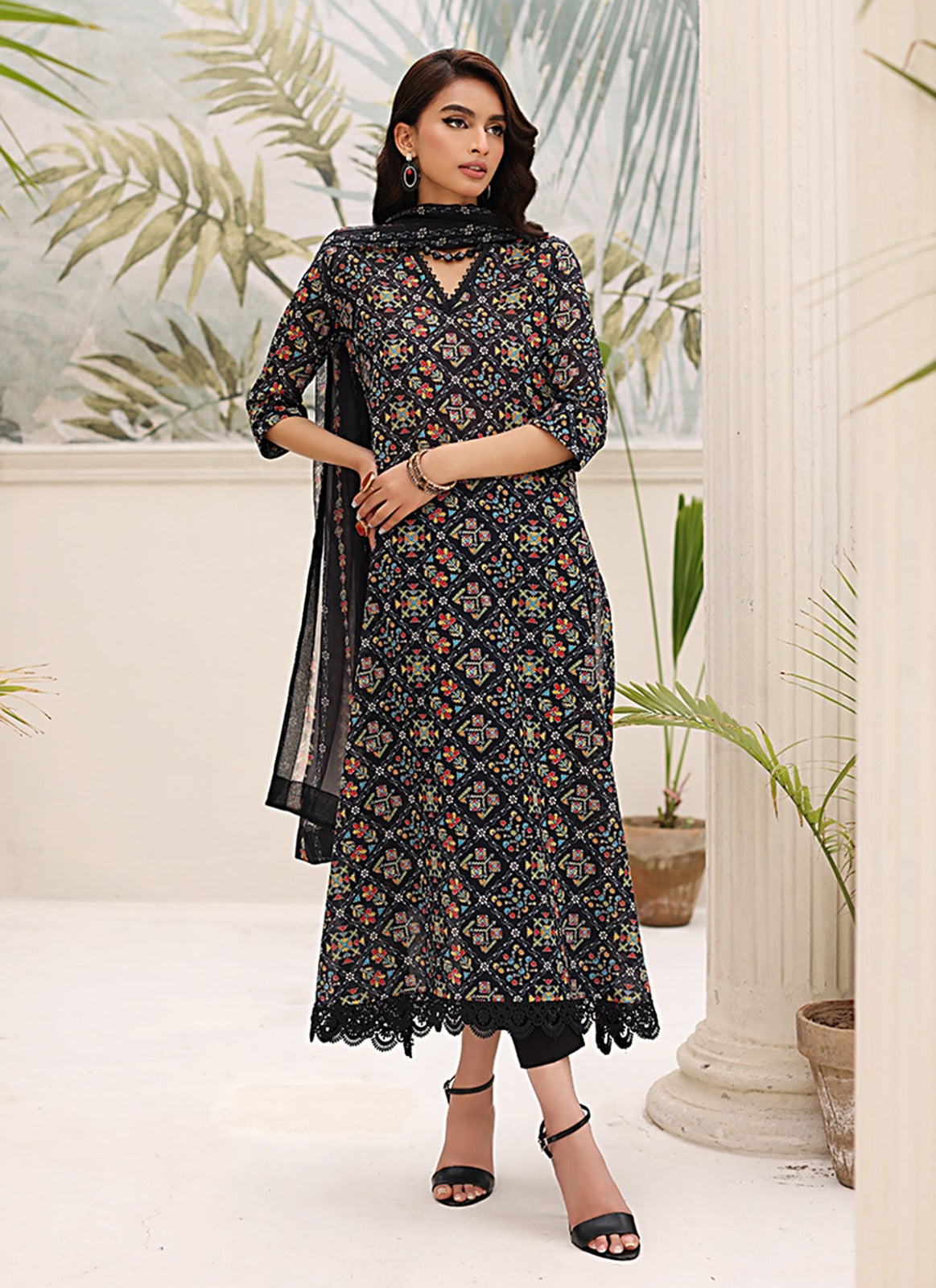 Bareeze Linen Allover 3 Piece