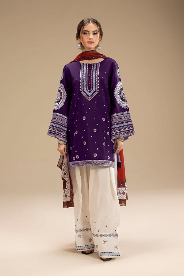 JAZMIN - Winter 3PC Premium Air-Jet Dhanak Embroidered Suit