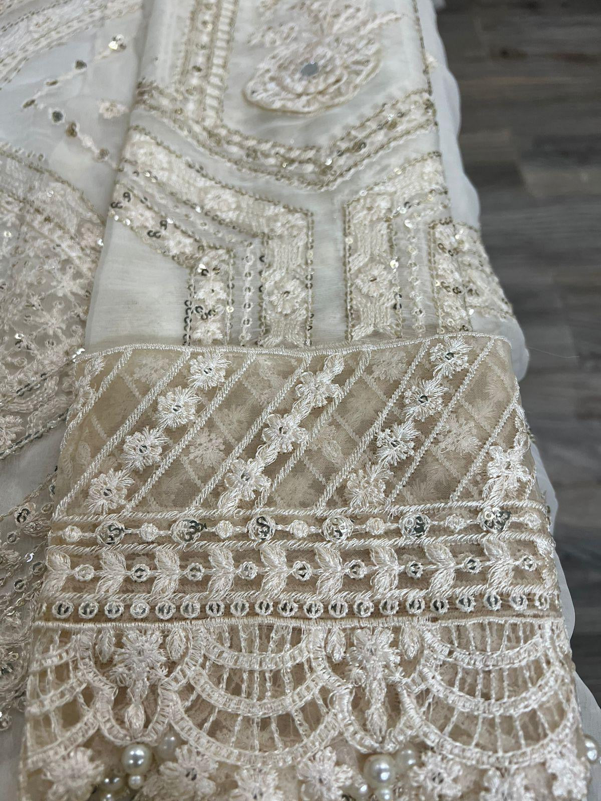 Maria B Luxury Formal Embroidered Chiffon 3 Piece Unstitched Suit MB24C D-04