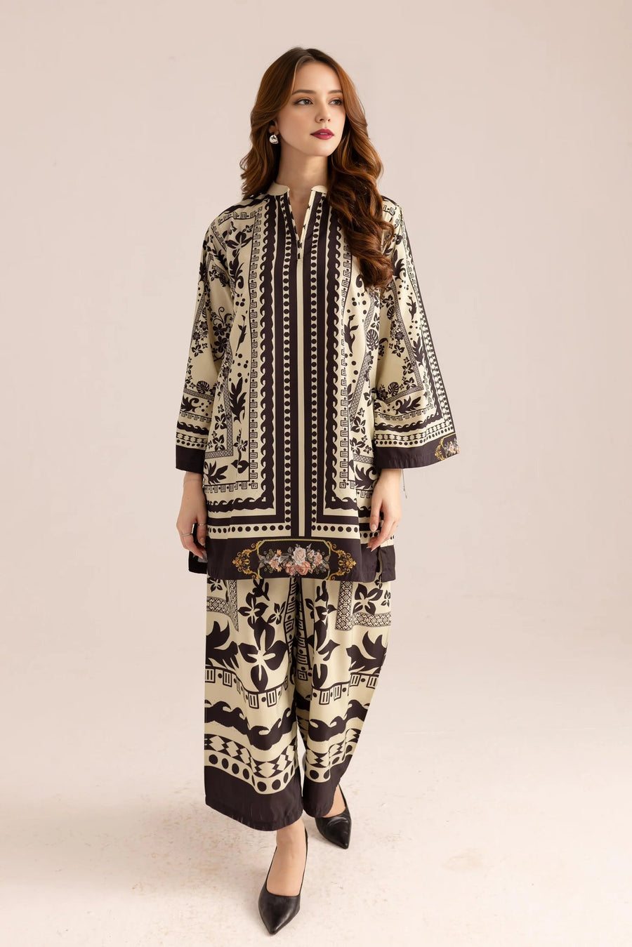 DIGITAL PRINT 3PC SILK UNSTITCHED SUIT 10