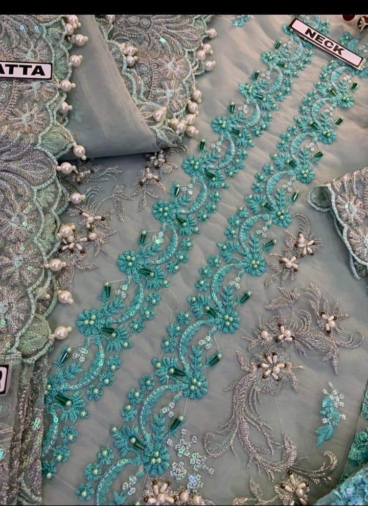 Elaaf Bridal Organza EF-201 3Pcs Embroidered Bridal Summer Organza Eid Collection 2025