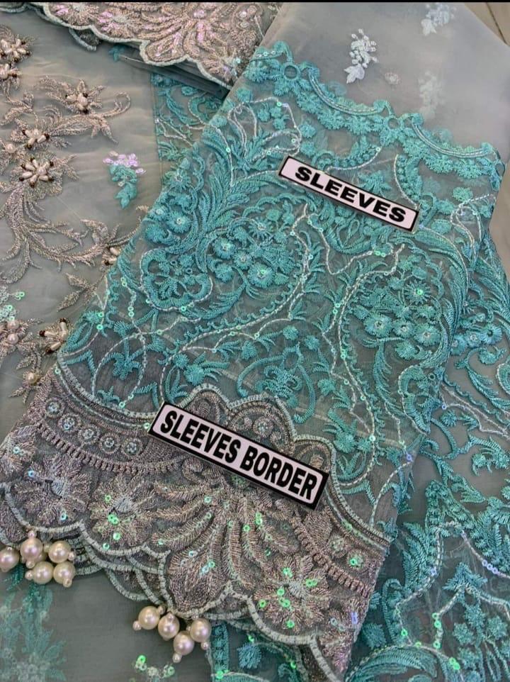 Elaaf Bridal Organza EF-201 3Pcs Embroidered Bridal Summer Organza Eid Collection 2025