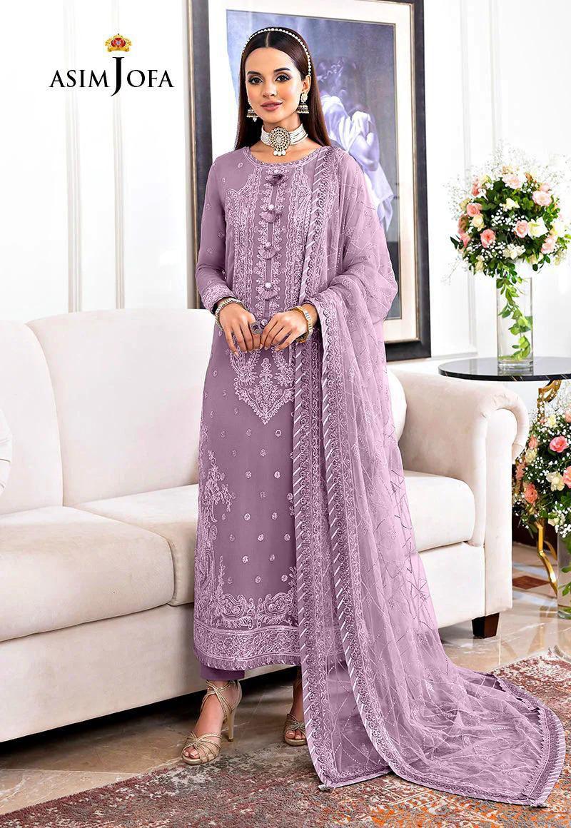 Chiffon Embroidered 3 Piece Unstitched Suit AJJMC-D20-23 -Party Wear