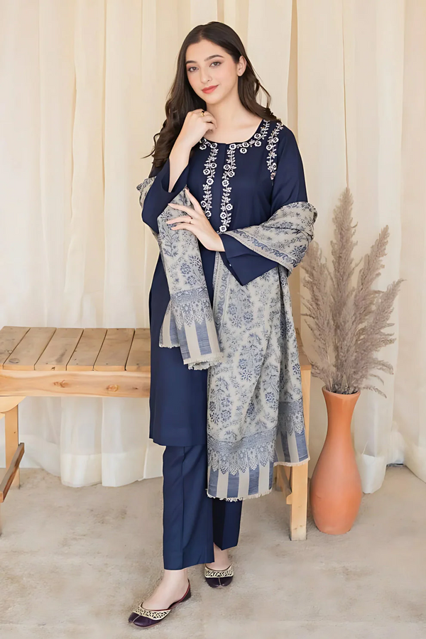 AISLING - Winter 3PC Premium Air-Jet Dhanak Embroidered Suit