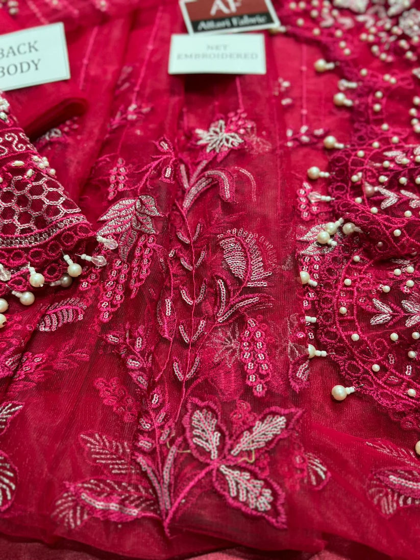 Maria B Pink Formal Saree Collection Net Replica