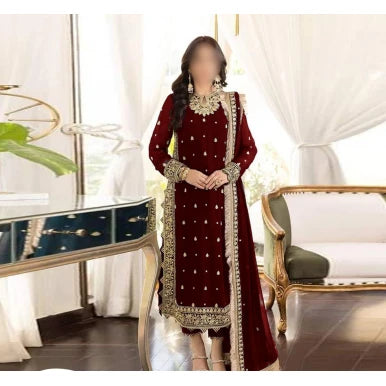 ASIM JOFA CHIFFON WEDDING EMBROIDERED UNSTITCHED 3PC