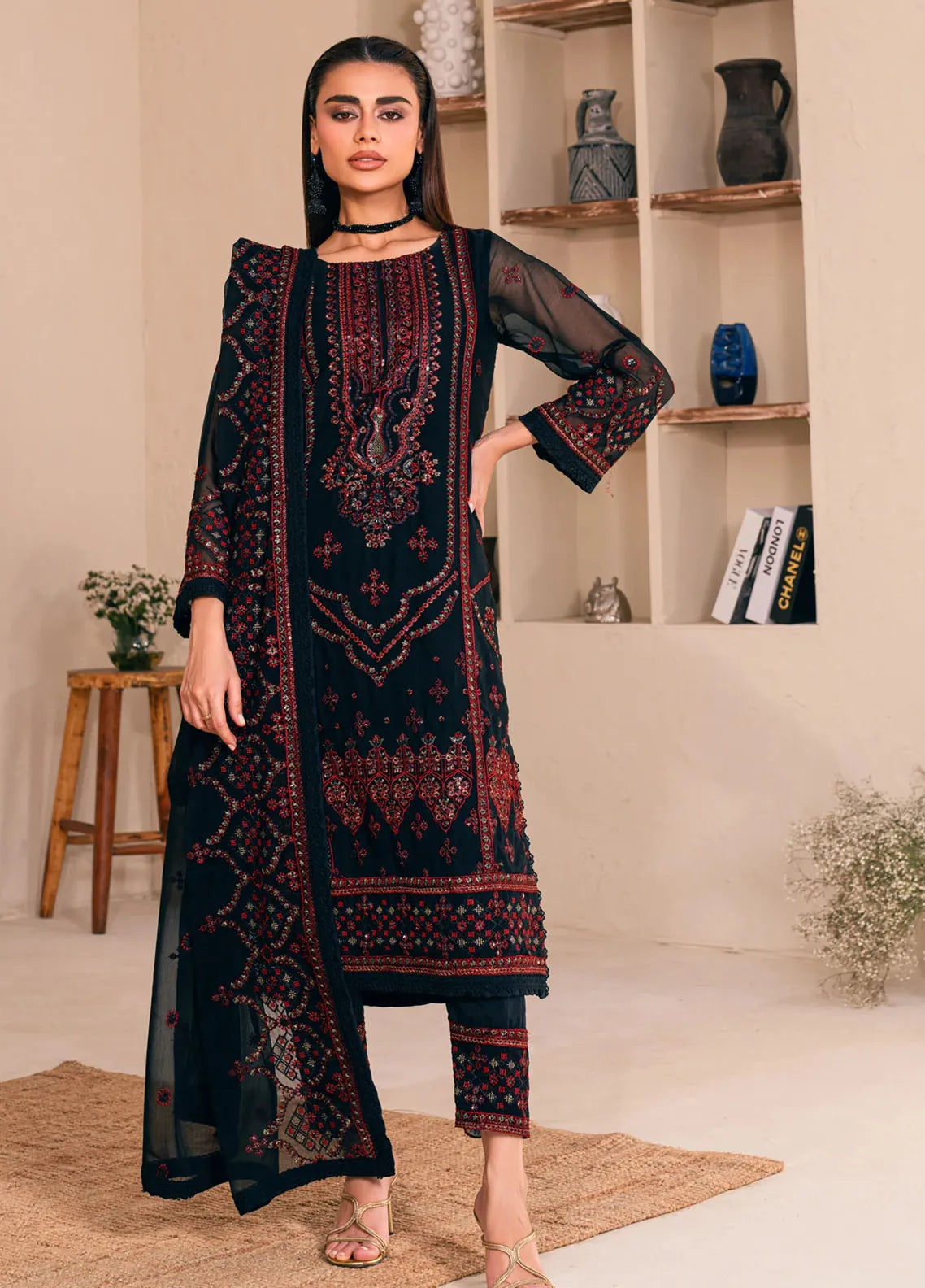 Noorma Kaamal Black Formal Collection Chiffon Replica