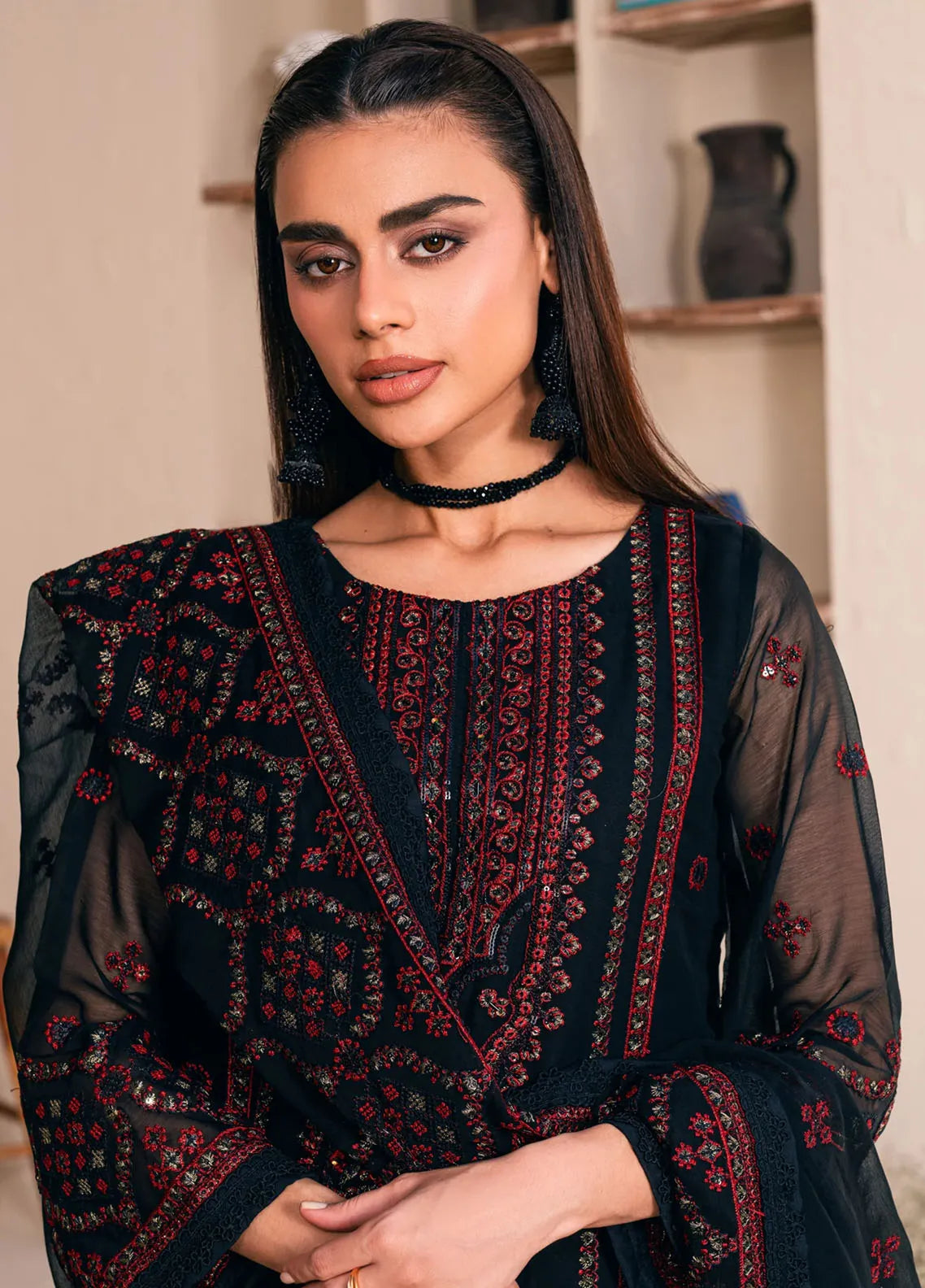 Noorma Kaamal Black Formal Collection Chiffon Replica